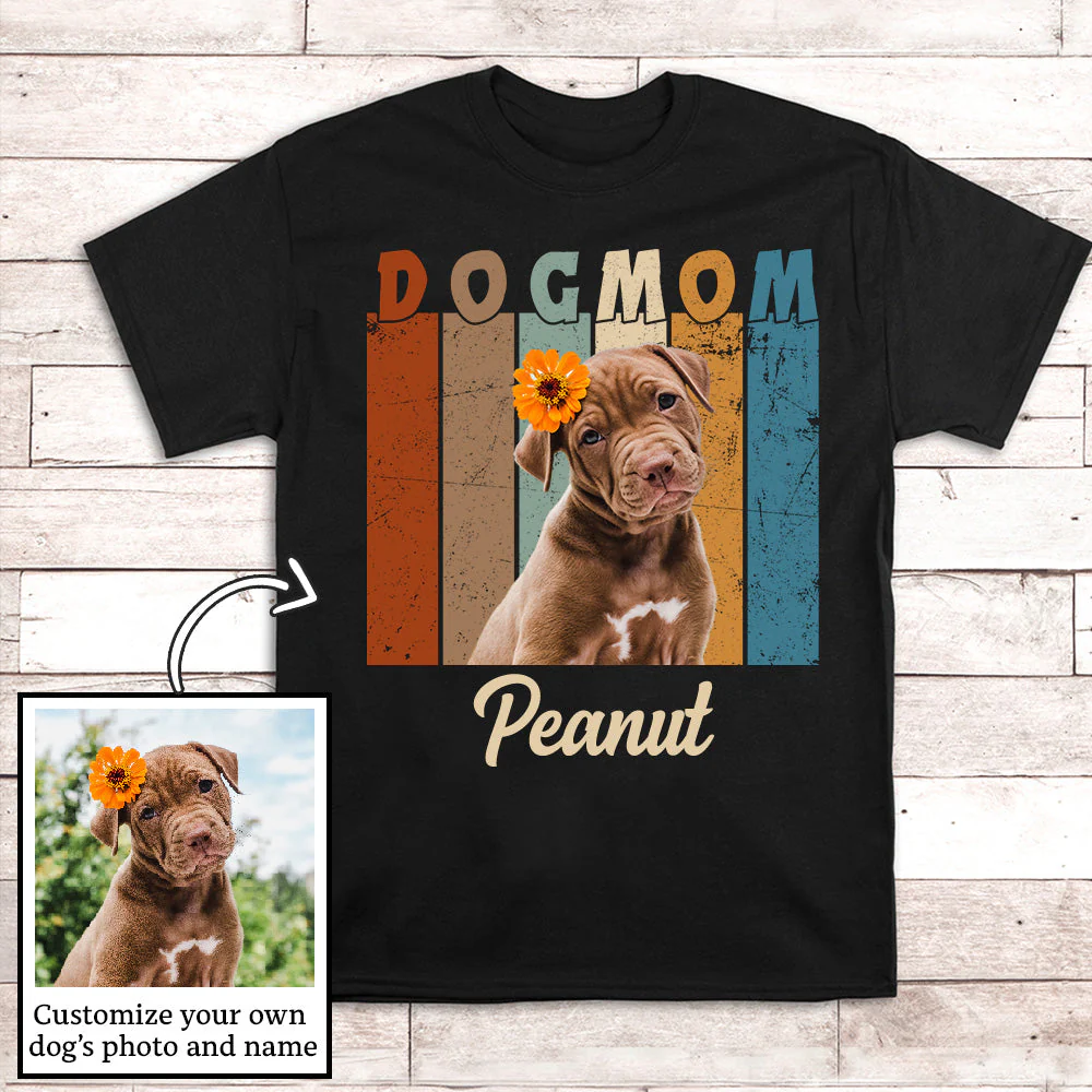 Dog Mom/Dad Retro - Personalized Custom Unisex T-shirt - Image 2