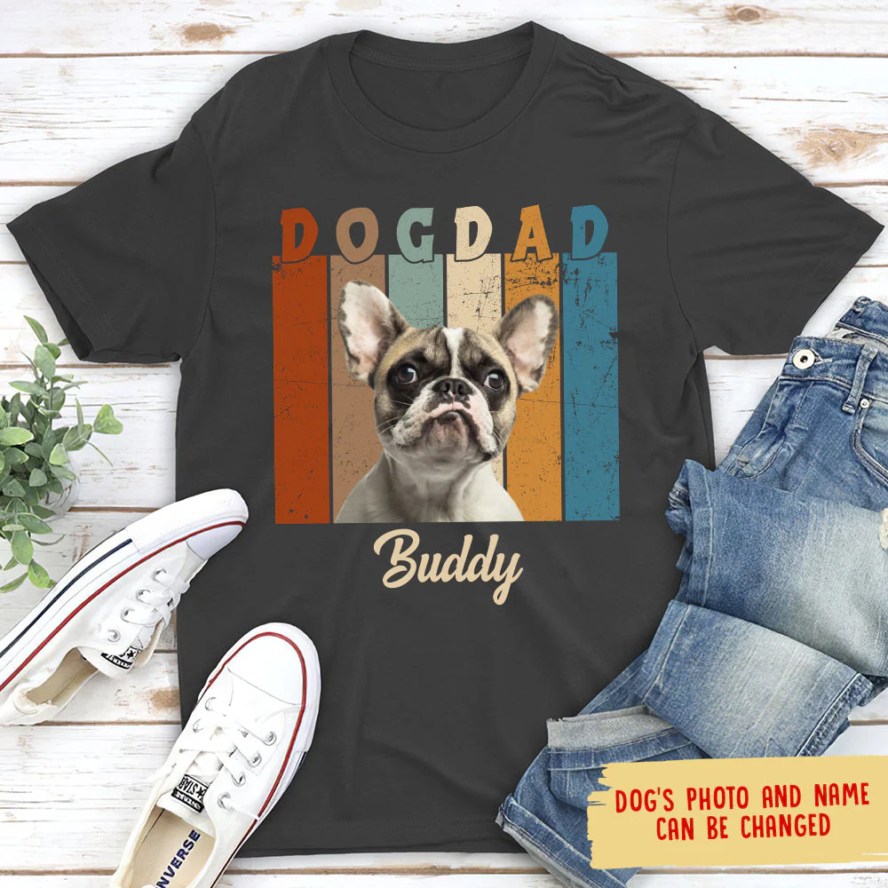 Dog Mom/Dad Retro - Personalized Custom Unisex T-shirt - Image 3