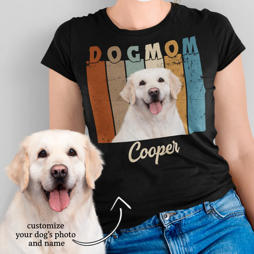 Dog Mom/Dad Retro - Personalized Custom Unisex T-shirt - Image 4