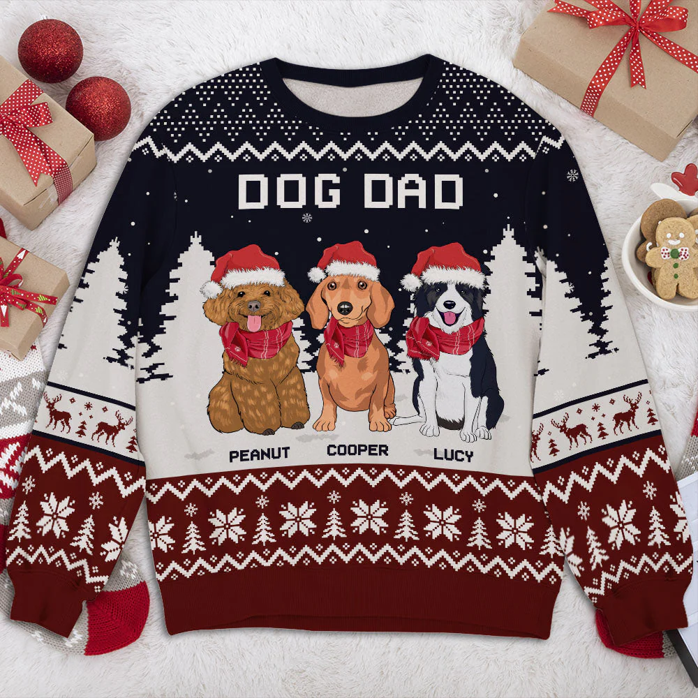Dog Mom/Dad Snowflake - Personalized Custom All-Over-Print Sweatshirt - Image 3