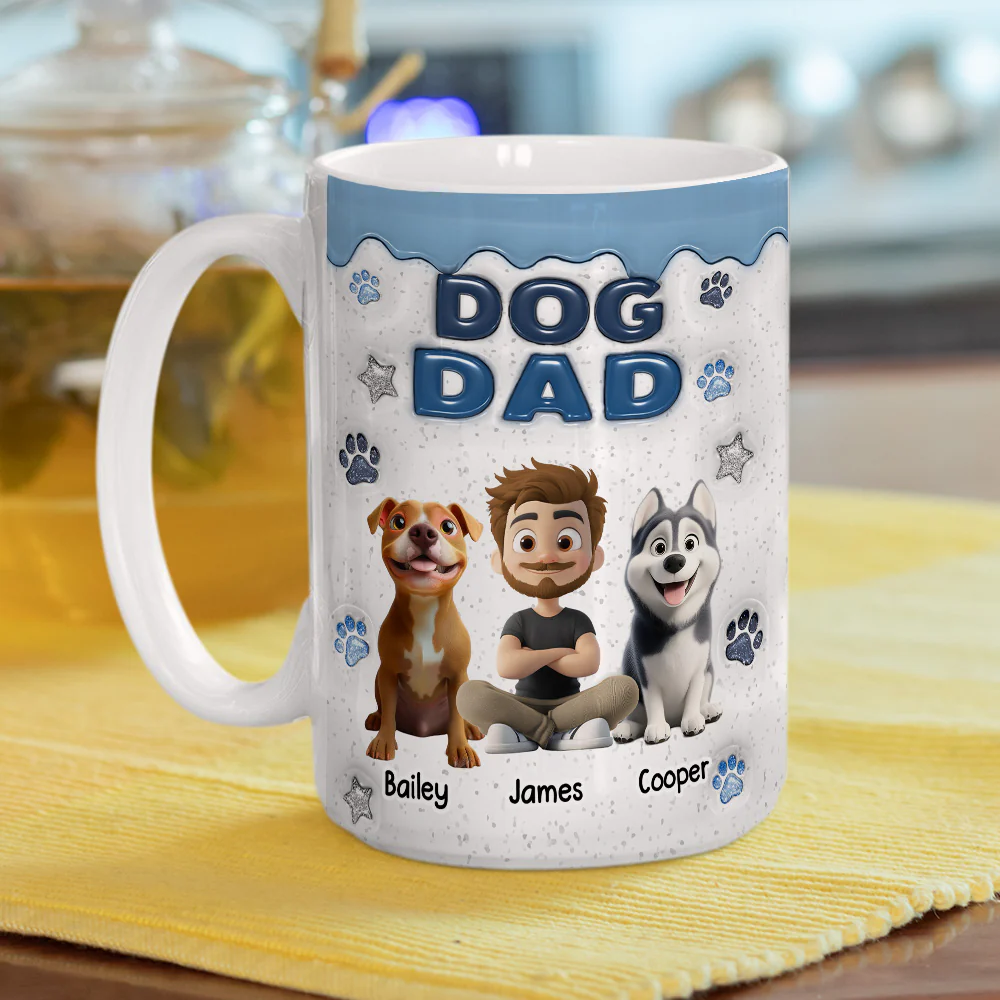 Dog Mom Dad Star - Personalized Custom 3D Inflated Effect Coffee Mug - Image 6