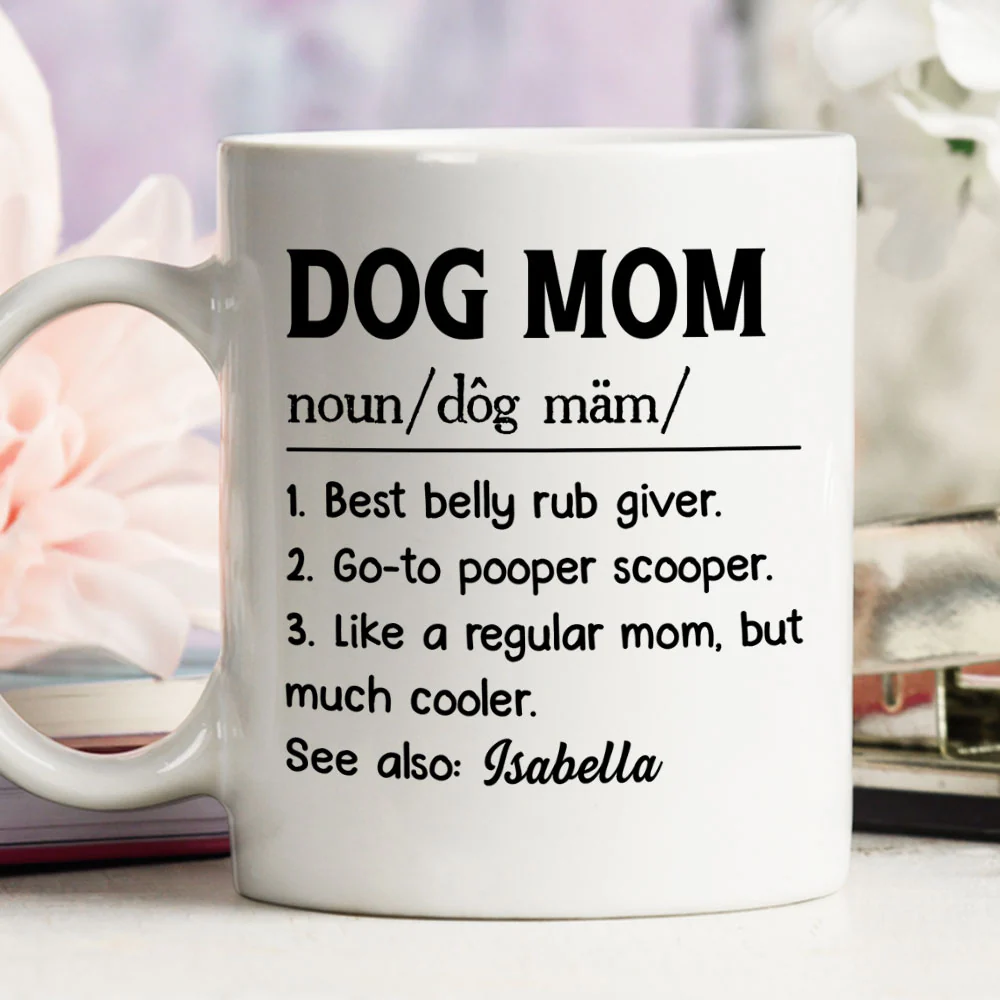 Dog Mom Definition - Personalized Custom Coffee Mug - Image 2