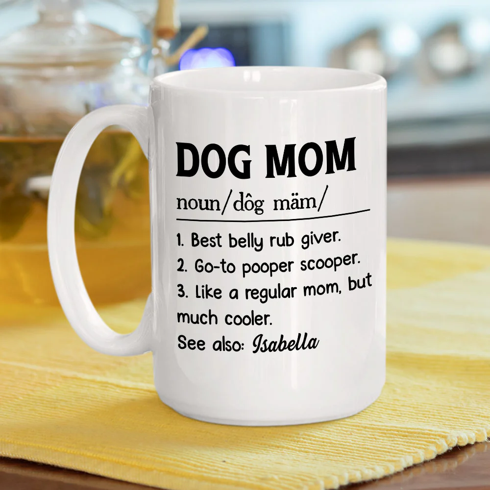 Dog Mom Definition - Personalized Custom Coffee Mug - Image 4