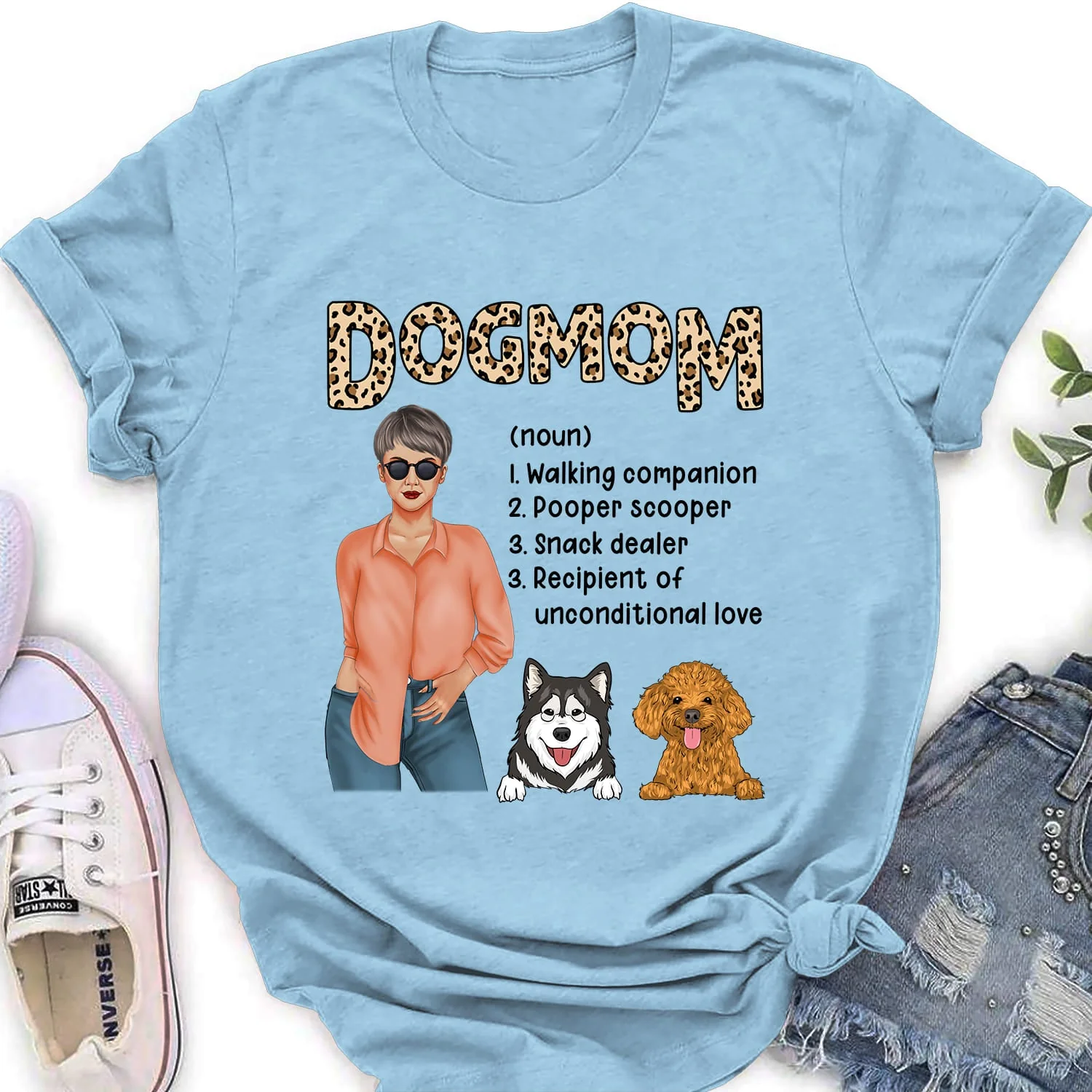 Dog Mom Definition - Personalized Custom Women's T-shirt - Image 2