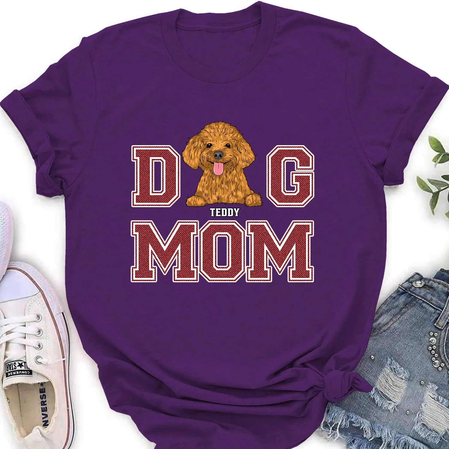 Dog Mom/ Dog Dad Basic - Personalized Custom Women's T-shirt - Image 3