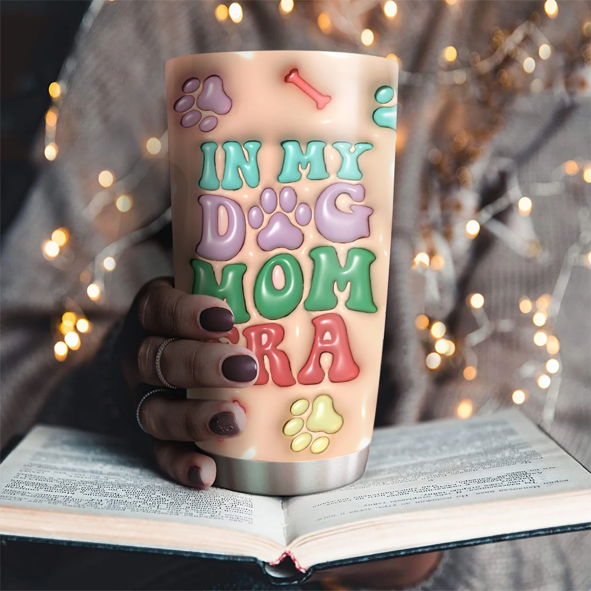 Dog Mom Era - Personalized Custom 3D Inflated Effect Tumbler - Image 4