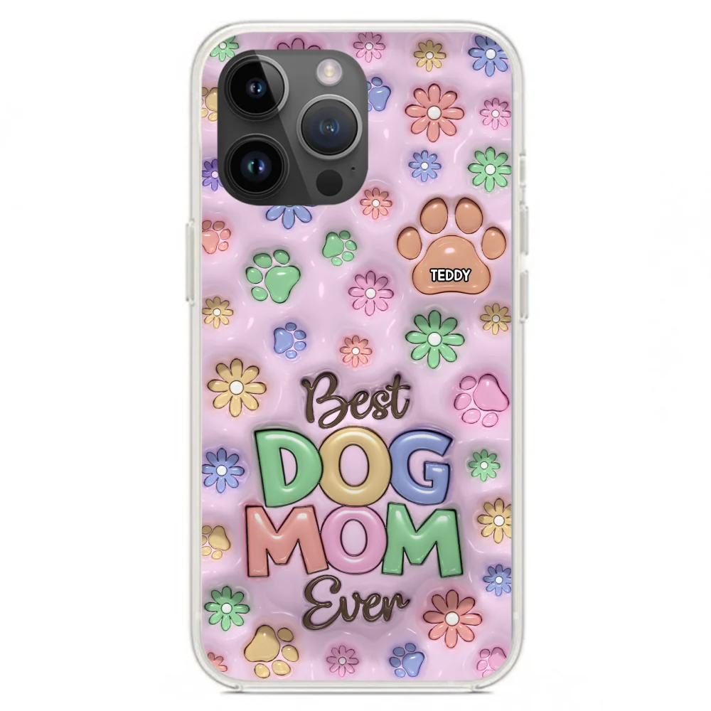 Dog Mom Flower And Paw - Personalized Custom 3D Inflated Effect Phone Case - Image 20
