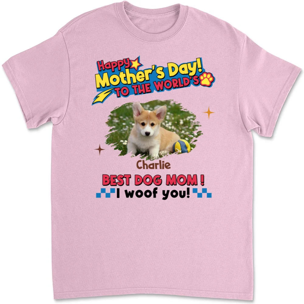 Dog Mom Forever Photo - Personalized Custom Unisex T-shirt - Image 9