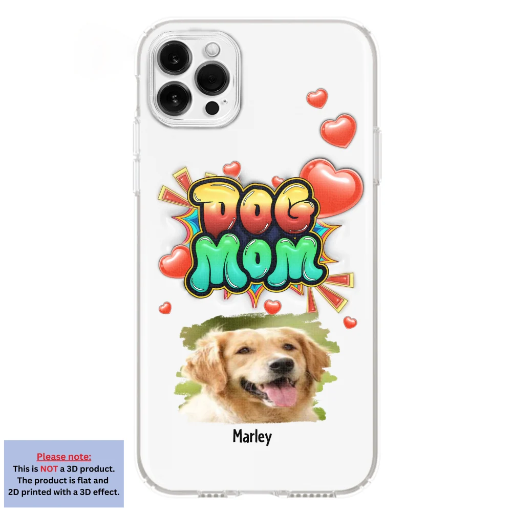 Dog Mom Gradient Photo - Personalized Custom 3D Inflated Effect Phone Case - Image 13