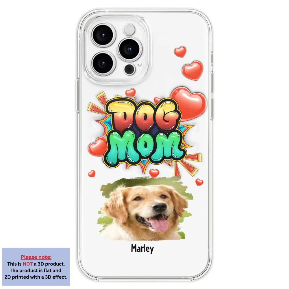 Dog Mom Gradient Photo - Personalized Custom 3D Inflated Effect Phone Case - Image 25