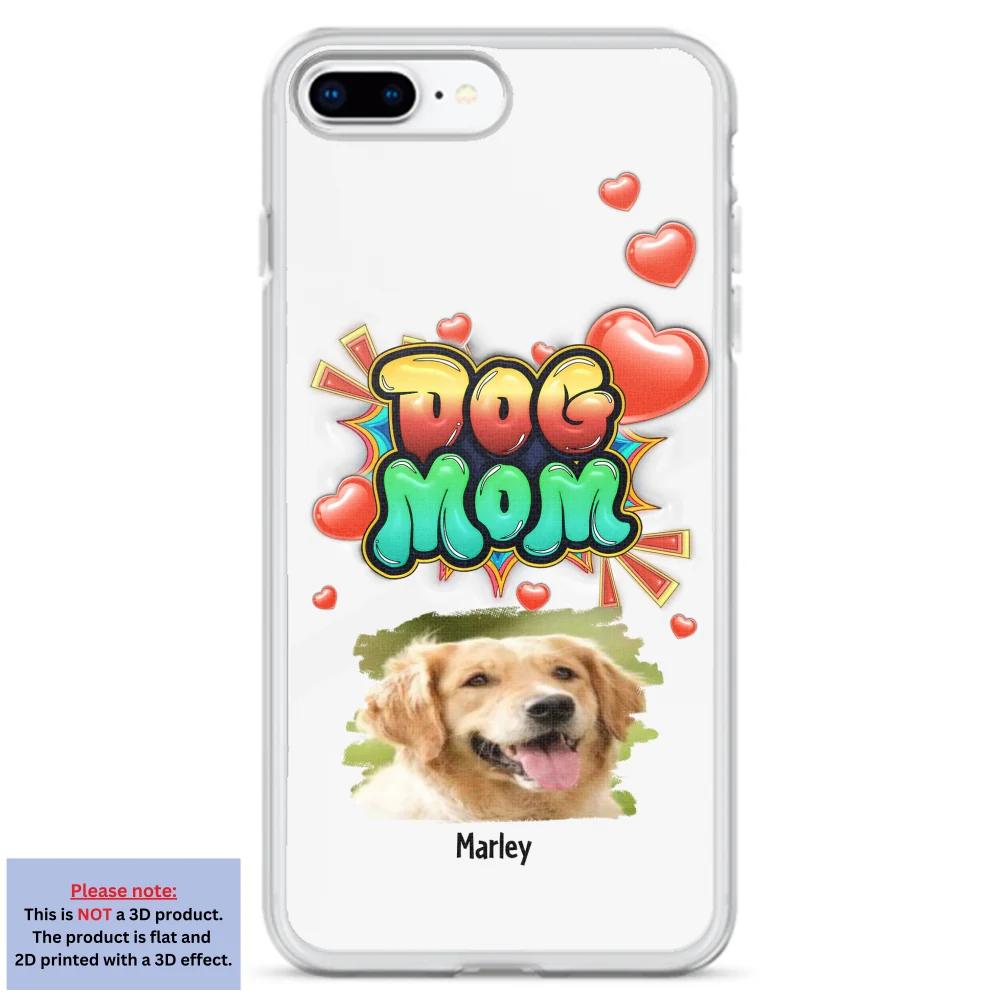 Dog Mom Gradient Photo - Personalized Custom 3D Inflated Effect Phone Case - Image 5