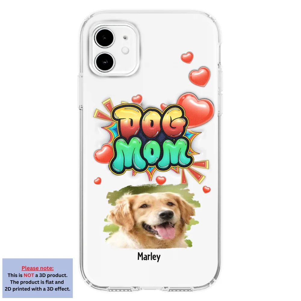 Dog Mom Gradient Photo - Personalized Custom 3D Inflated Effect Phone Case - Image 9