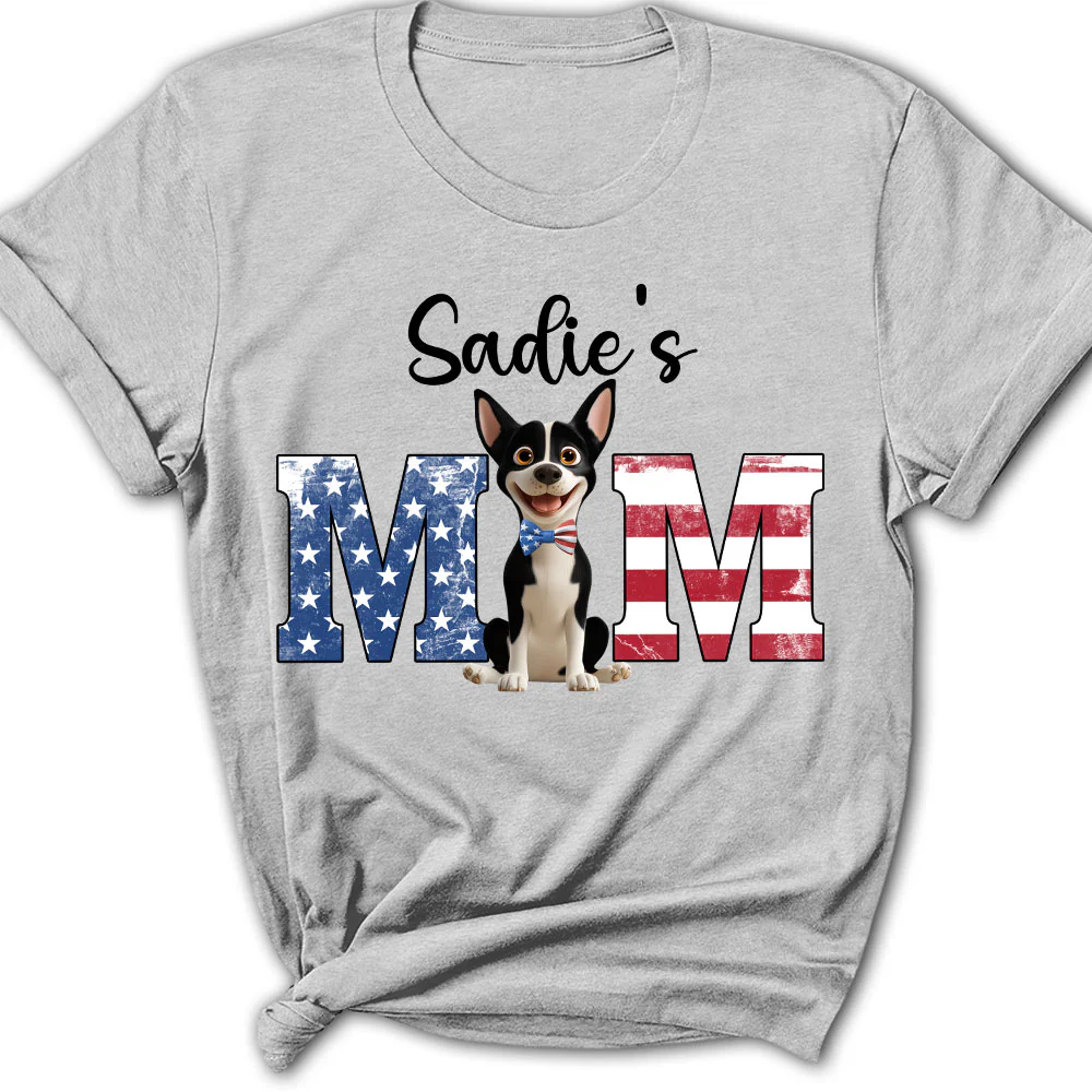 Dog Mom Love Peace - Personalized Custom Women's T-Shirt