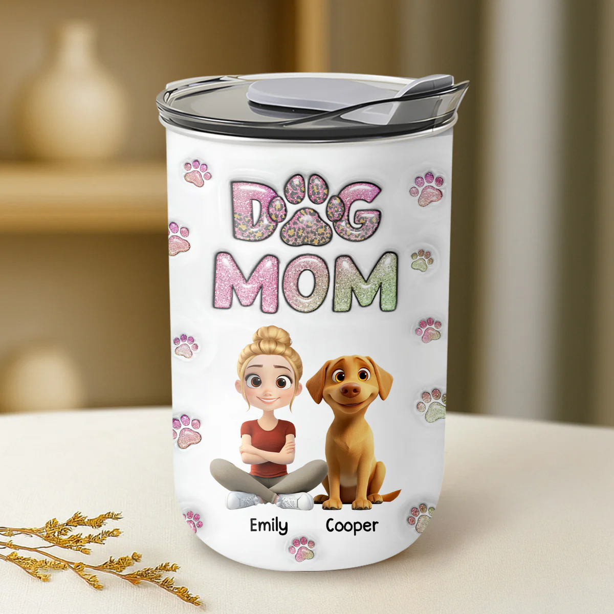 Dog Mom Lovely Chibi - Personalized Custom 10oz Tumbler - Image 2