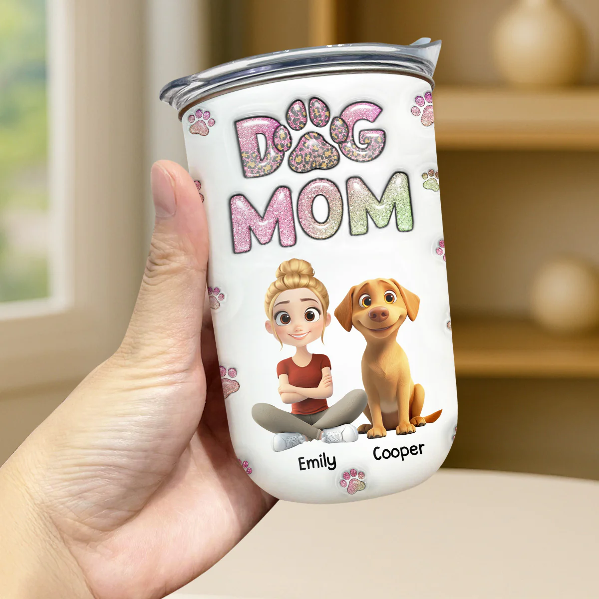 Dog Mom Lovely Chibi - Personalized Custom 10oz Tumbler - Image 3