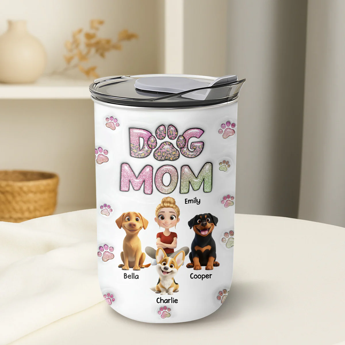 Dog Mom Lovely Chibi - Personalized Custom 10oz Tumbler - Image 4