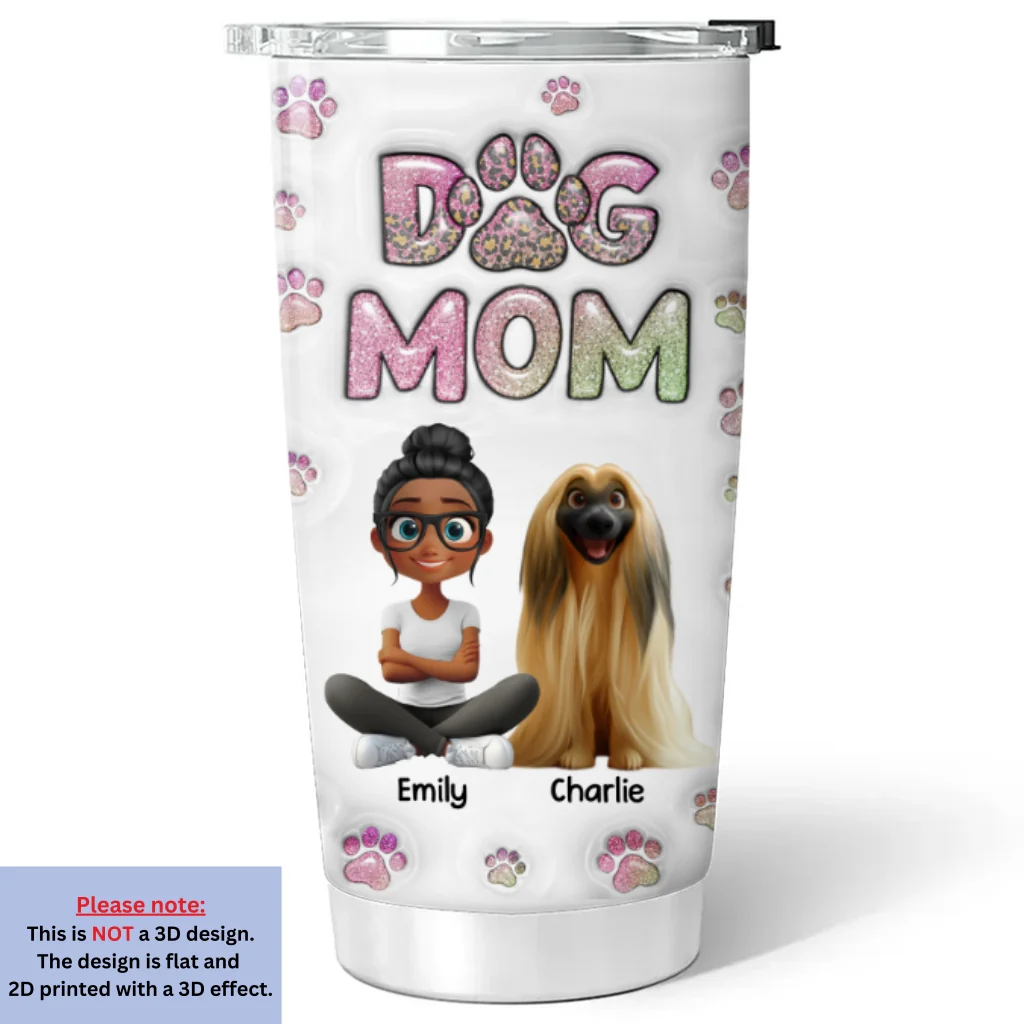 Dog Mom Lovely Chibi - Personalized Custom 3D Inflated Effect Tumbler - Image 5