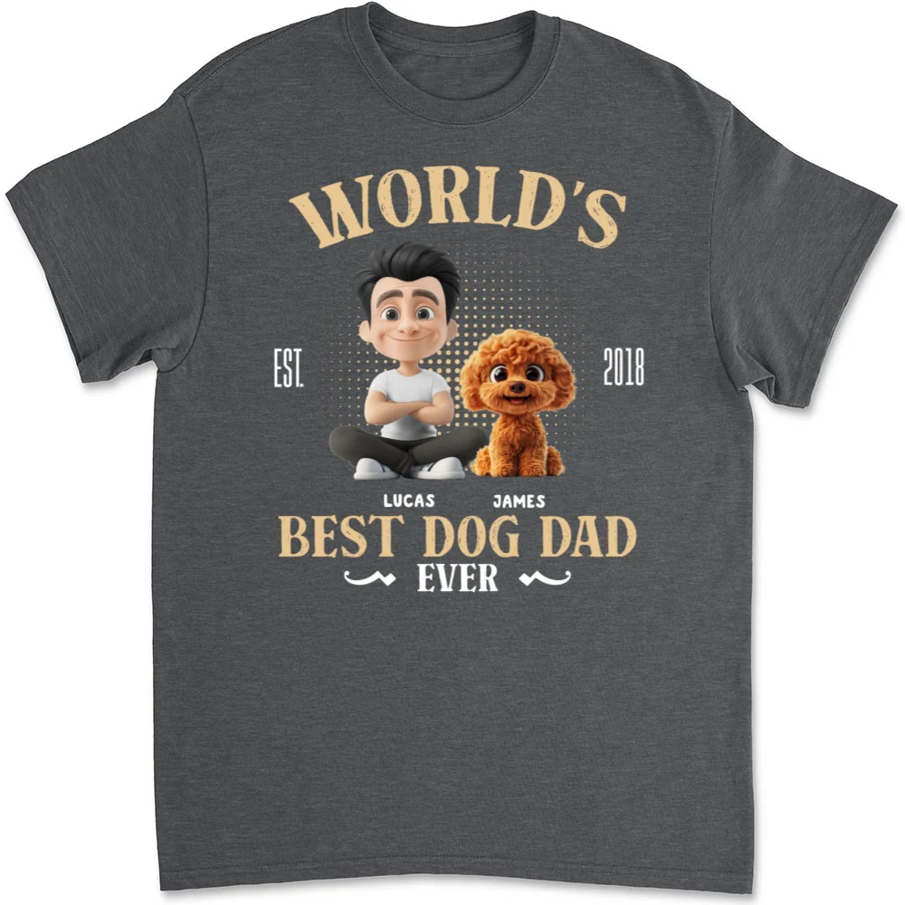 Dog Mom Mum Dad With Love - Personalized Custom Unisex T-shirt - Image 10