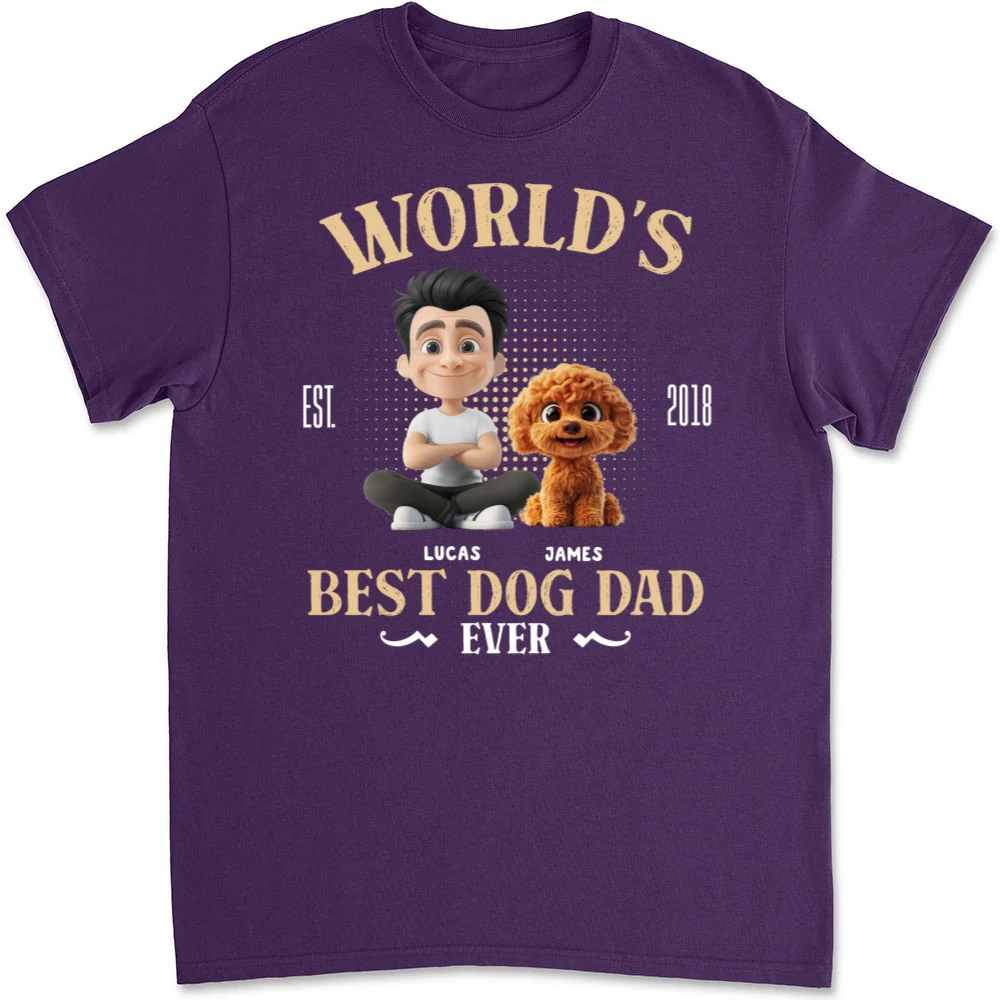 Dog Mom Mum Dad With Love - Personalized Custom Unisex T-shirt - Image 9