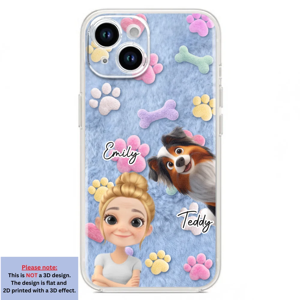 Dog Mom Mum With Fur Baby - Personalized Custom 3D Effect Phone Case - Image 18