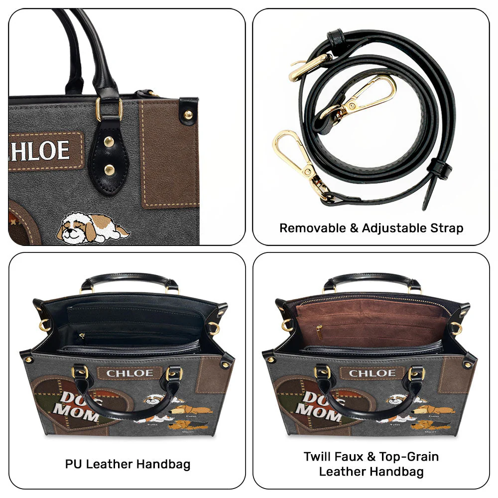 Dog Mom Patchwork - Personalized Custom Leather Bag - Image 6
