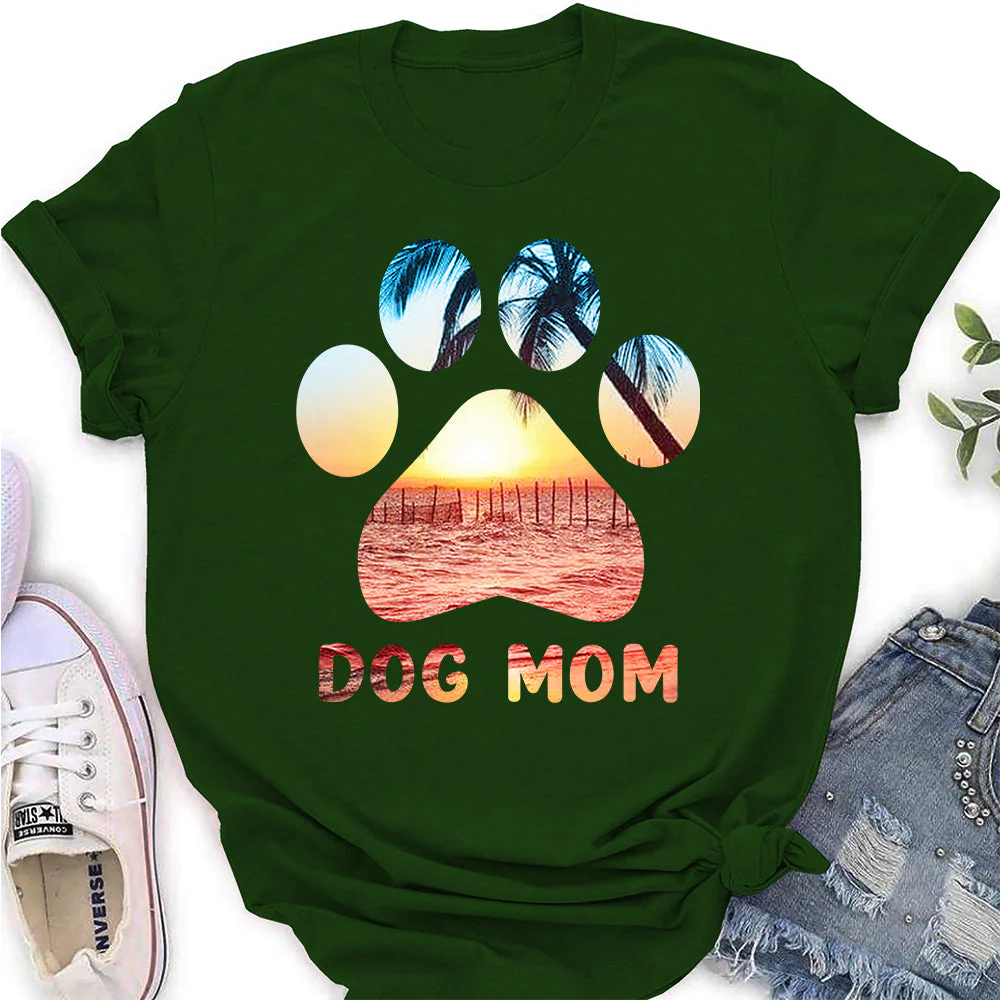 Dog Mom Paw - Non-Custom Women's T-Shirt - Image 2