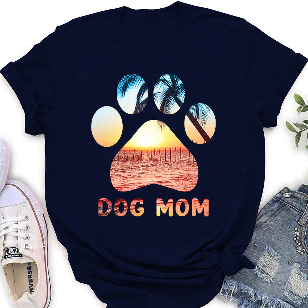 Dog Mom Paw - Non-Custom Women's T-Shirt - Image 3