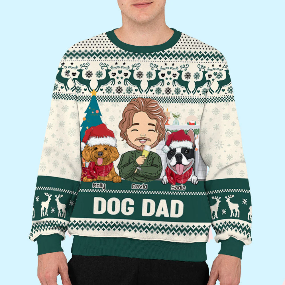 Dog Mom Pawlidays - Personalized Custom All-Over-Print Sweatshirt - Image 5