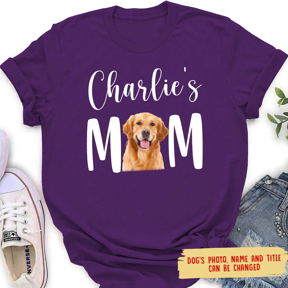 Dog Mom - Personalized Custom Photo Women's T-shirt - Image 3