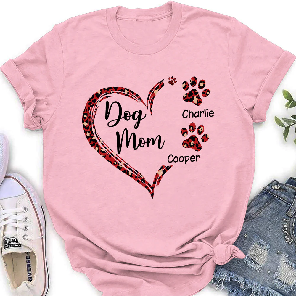 Dog Mom - Personalized Custom Women's T-shirt - Image 3