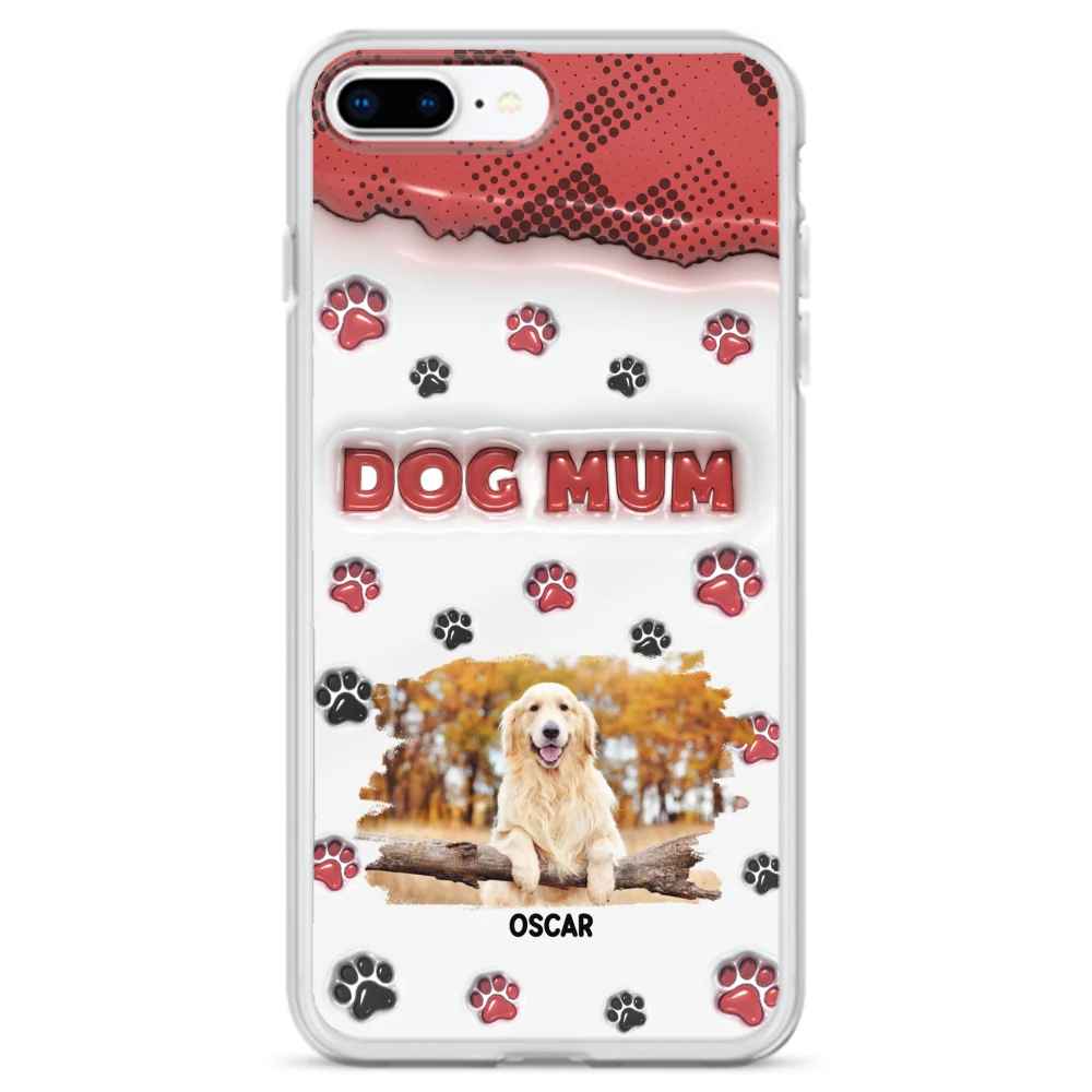 Dog Mom Photo Version 2 - Personalized Custom 3D Inflated Effect Phone Case - Image 5