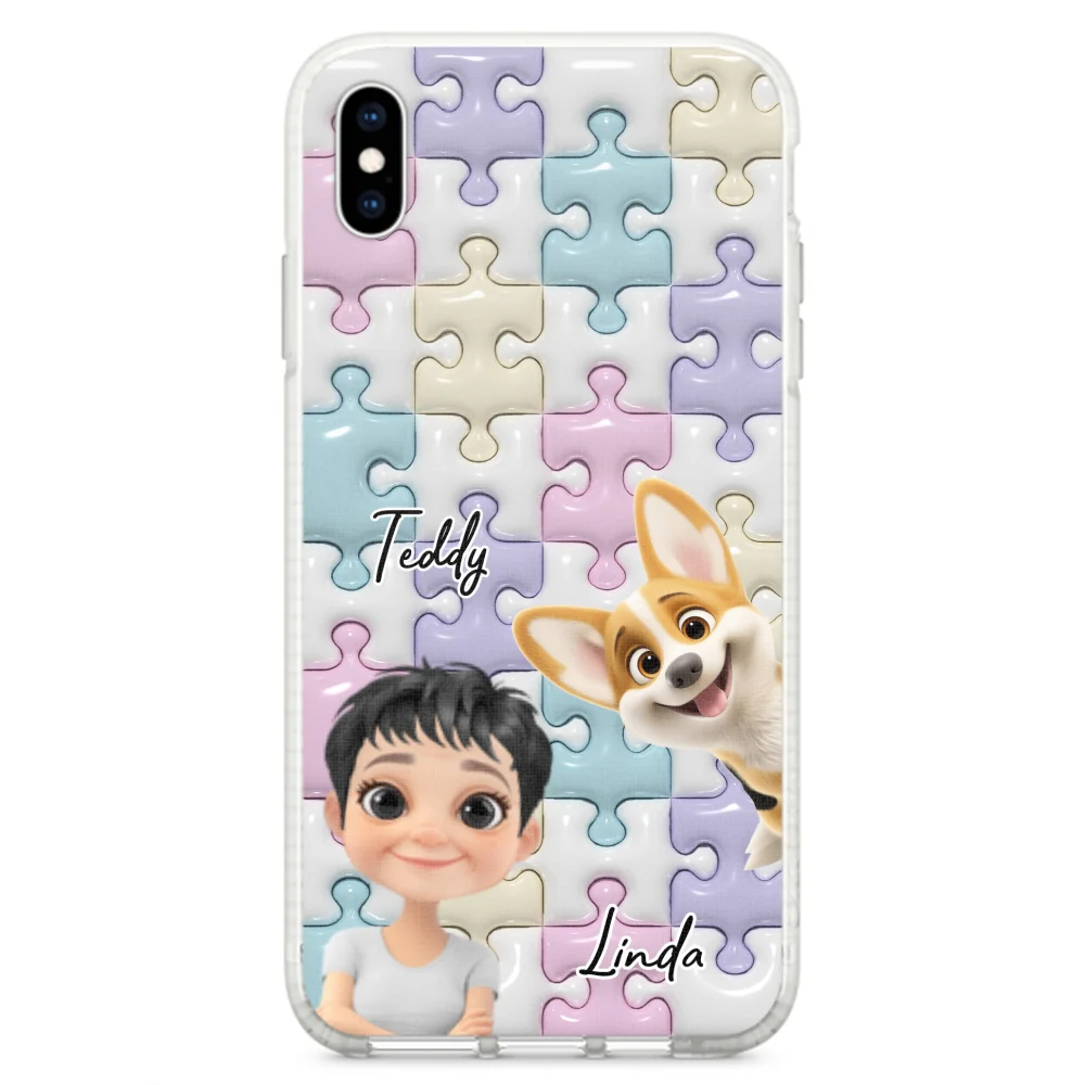 Dog Mom Puzzle - Personalized Custom 3D Effect Phone Case - Image 23