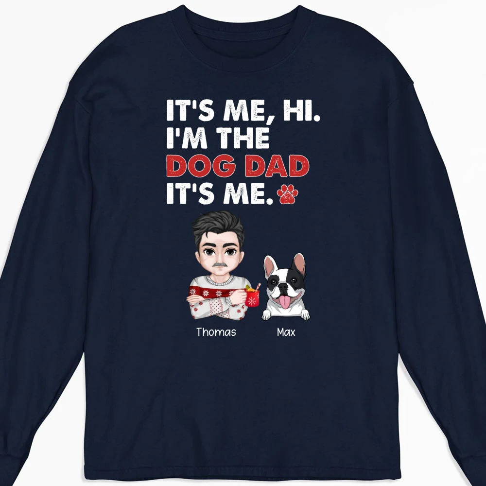 Dog Mom Says Hi - Personalized Custom Long Sleeve T-shirt - Image 5