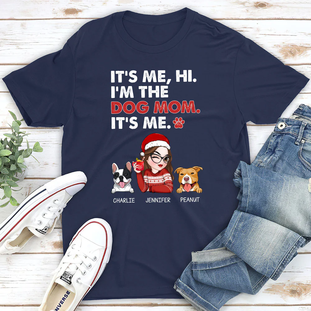 Dog Mom Says Hi - Personalized Custom Unisex T-shirt - Image 2