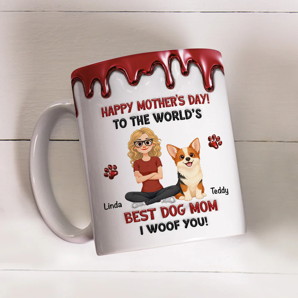 Dog Mom Special Day - Personalized Custom 3D Effect Mug - Image 4