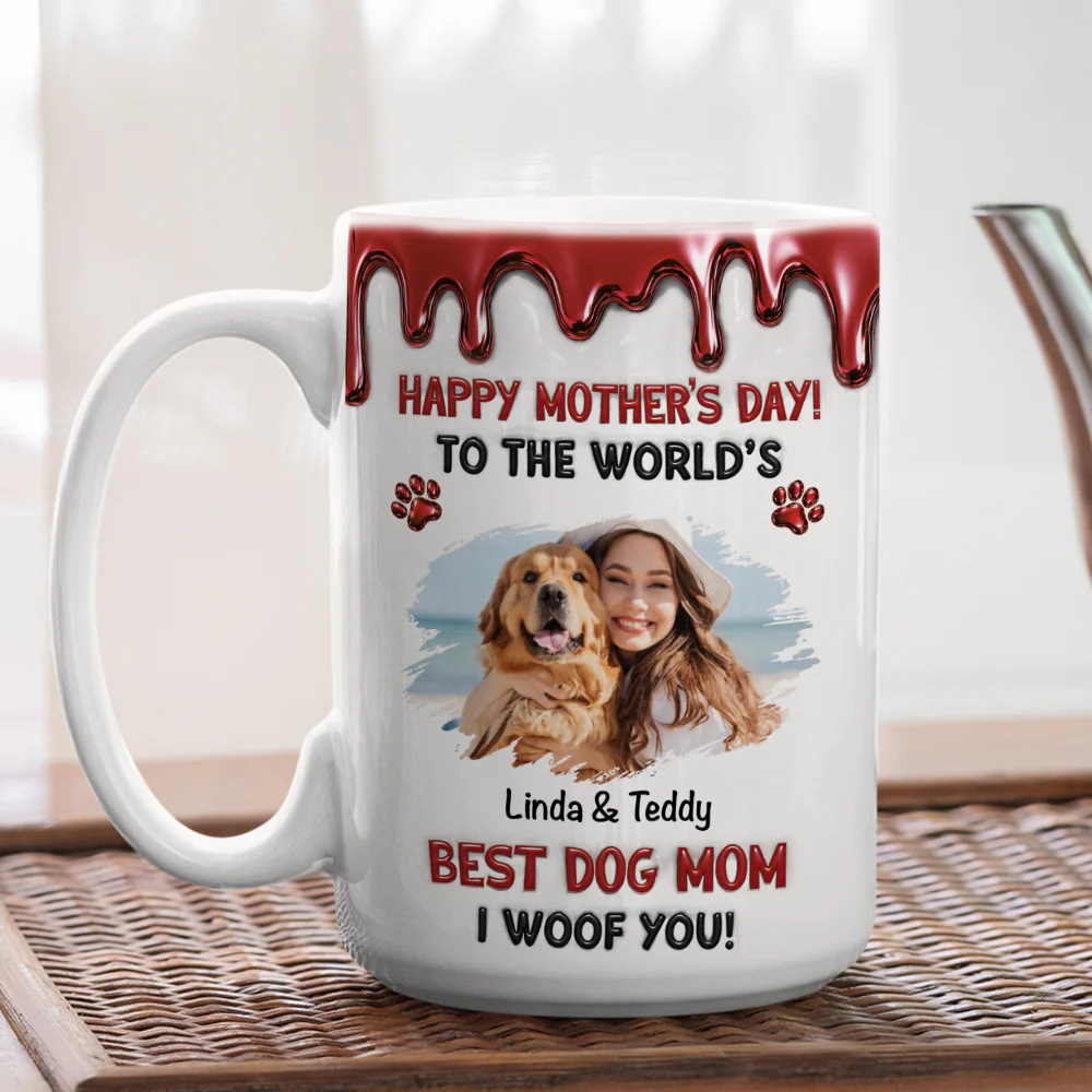 Dog Mom Special Day Photo - Personalized Custom 3D Effect Mug - Image 5