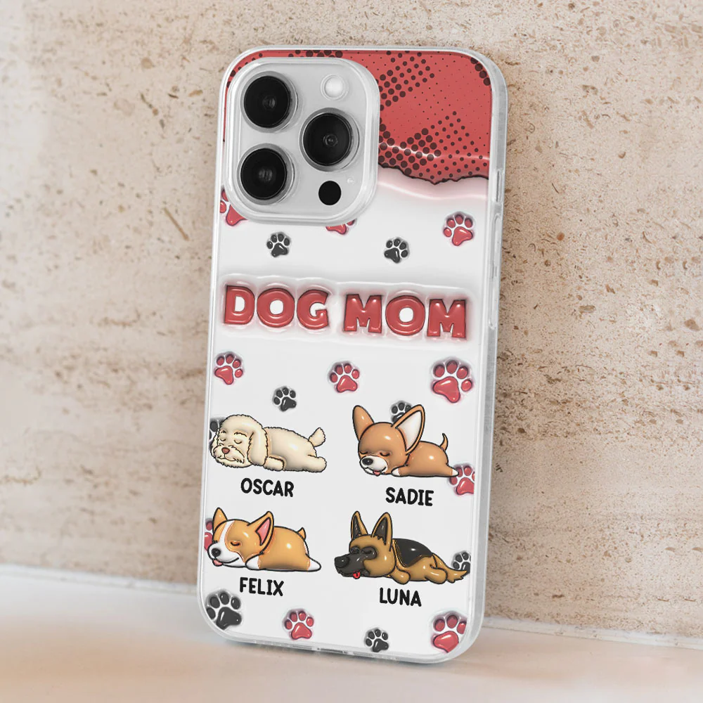 Dog Mom Version 2 - Personalized Custom 3D Inflated Effect Phone Case - Image 5
