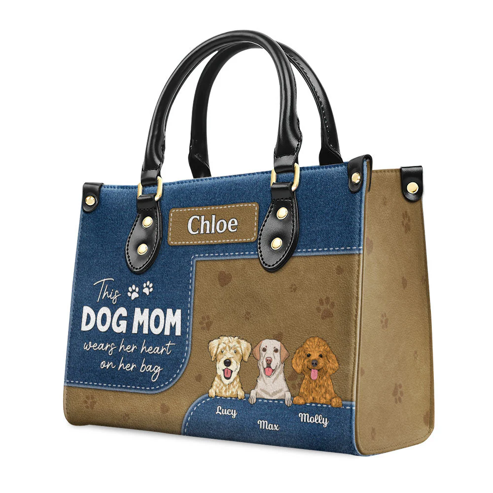 Dog Mom Wears - Personalized Custom Leather Bag - Image 4