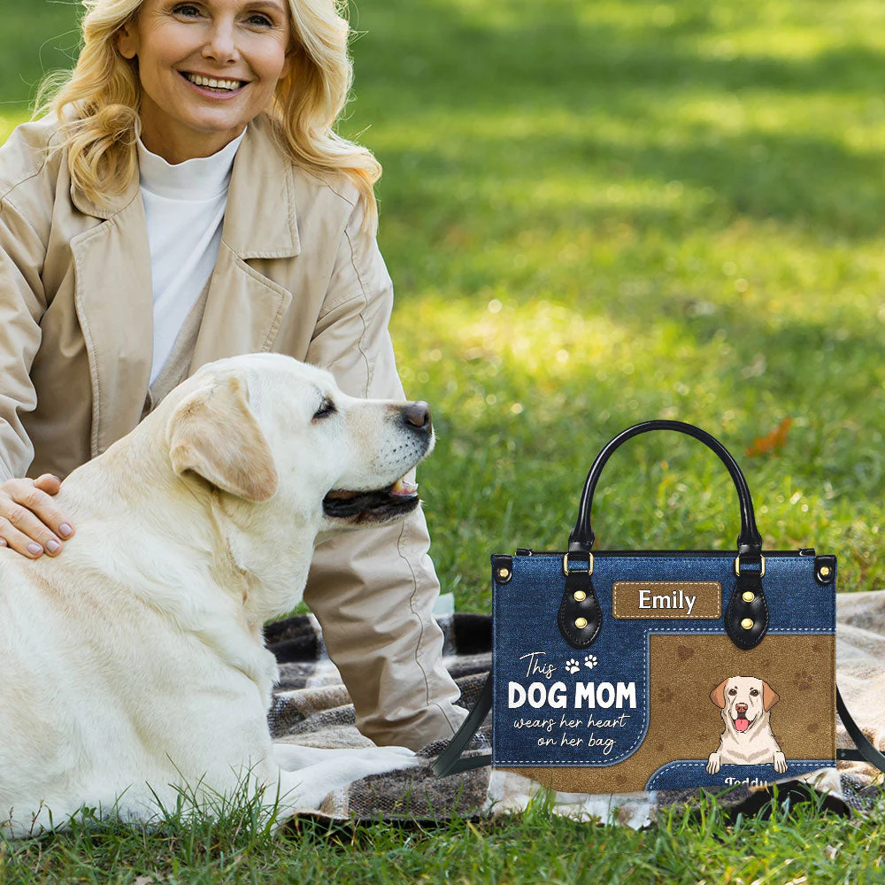 Dog Mom Wears - Personalized Custom Leather Bag - Image 5