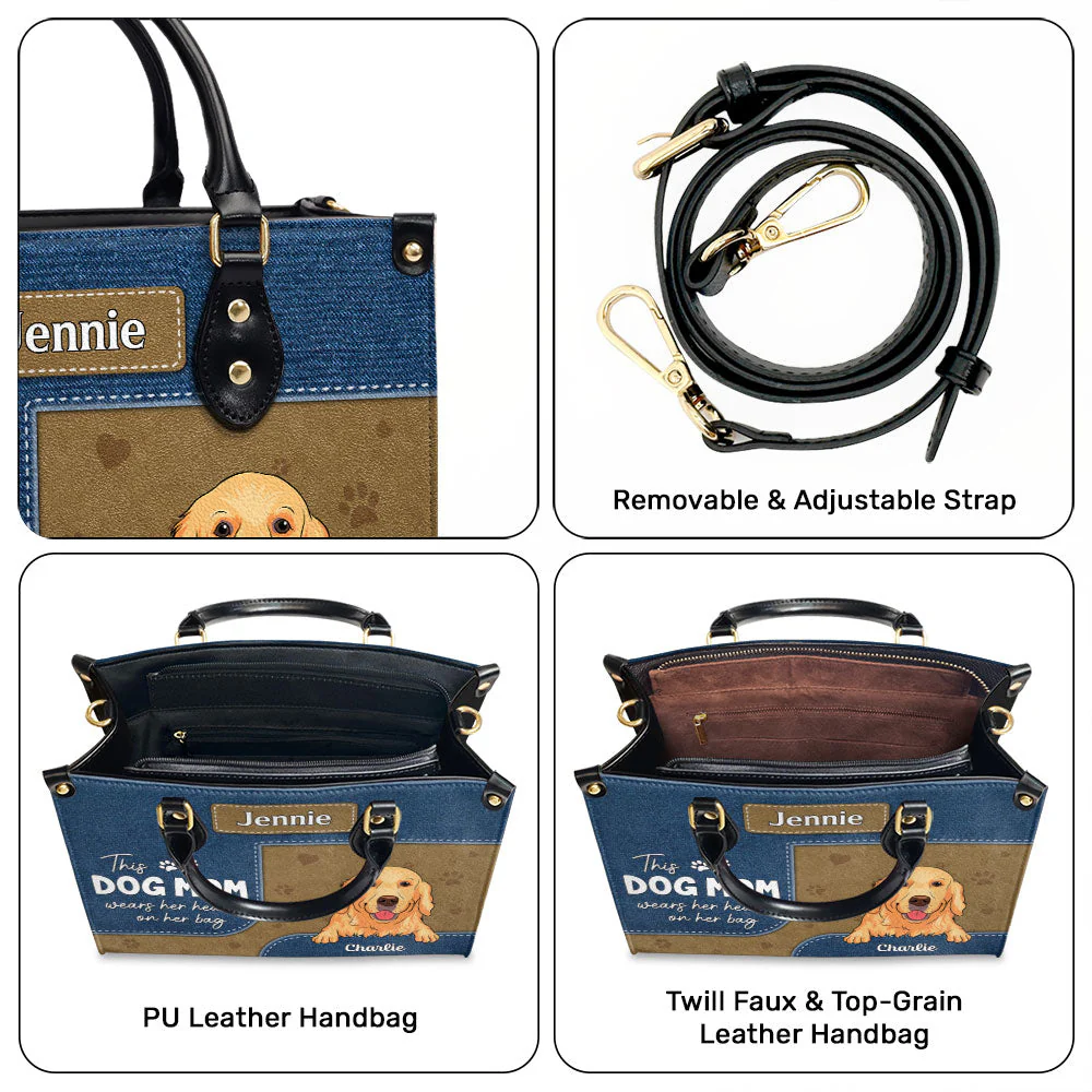 Dog Mom Wears - Personalized Custom Leather Bag - Image 9