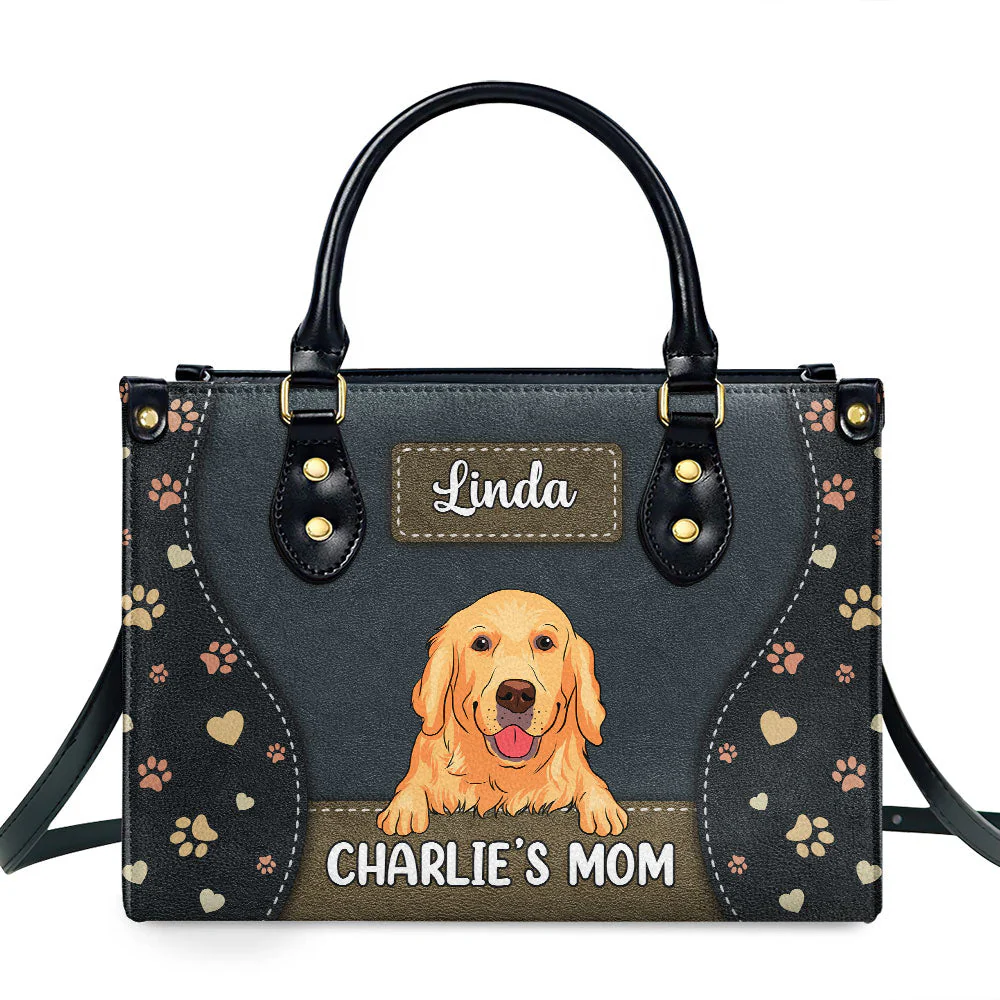 Dog Mom With Love - Personalized Custom Leather Bag