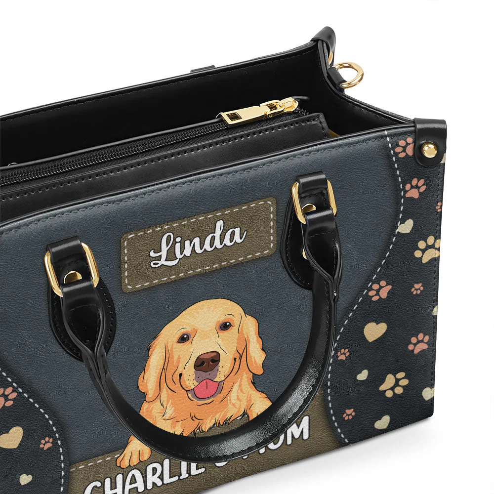 Dog Mom With Love - Personalized Custom Leather Bag - Image 4