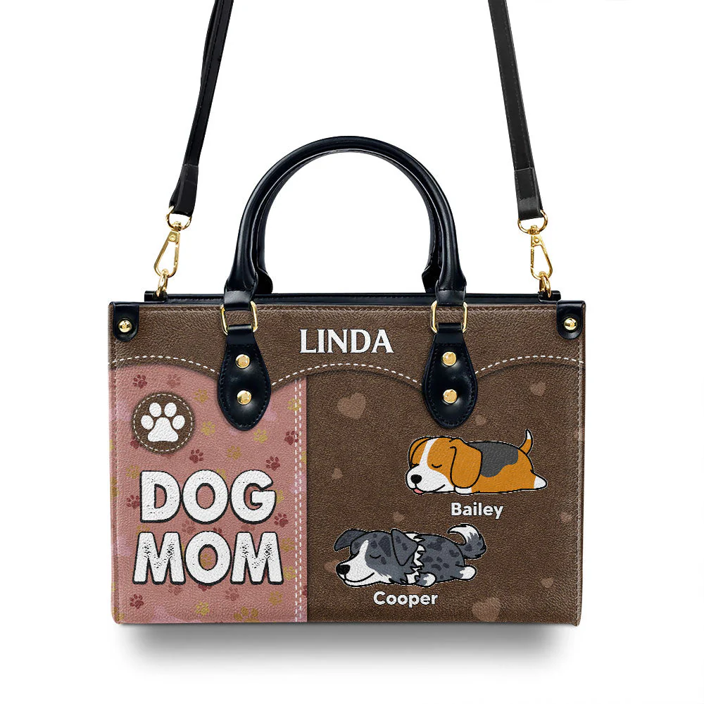 Dog Mom With Paw Print - Personalized Custom Leather Bag - Image 7