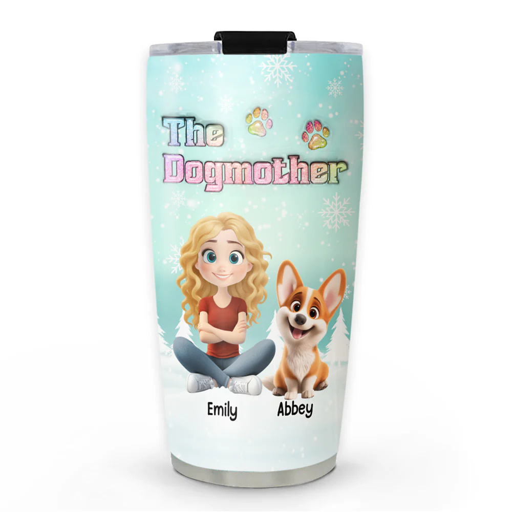 Dog Mother Cartoon - Personalized Custom 3D Inflated Effect Tumbler