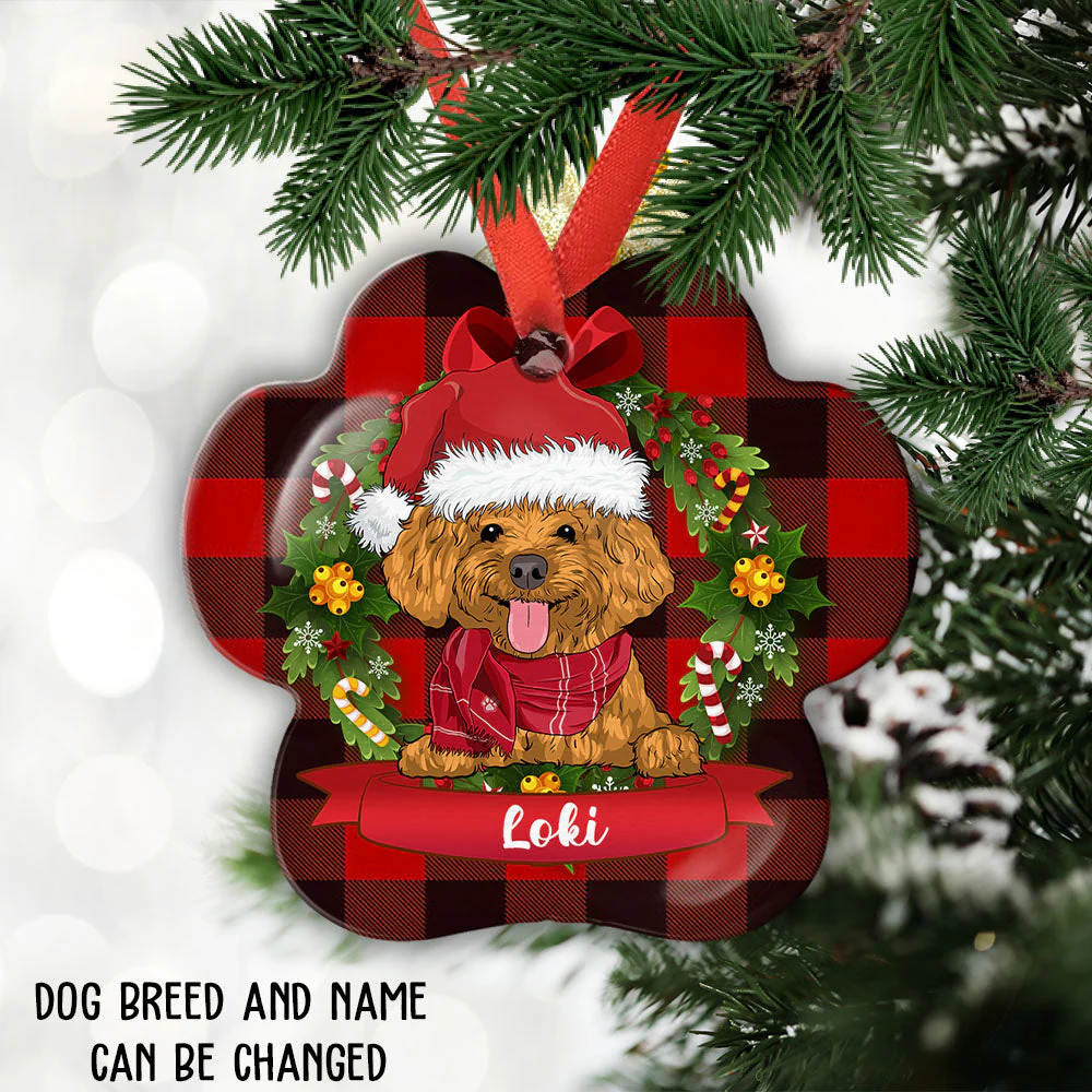 Dog Name Christmas - Personalized Custom Aluminum Ornament - Image 3