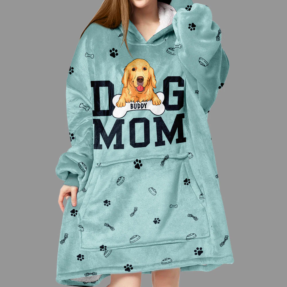 Dog Paw - Personalized Custom Blanket Hoodie - Image 3