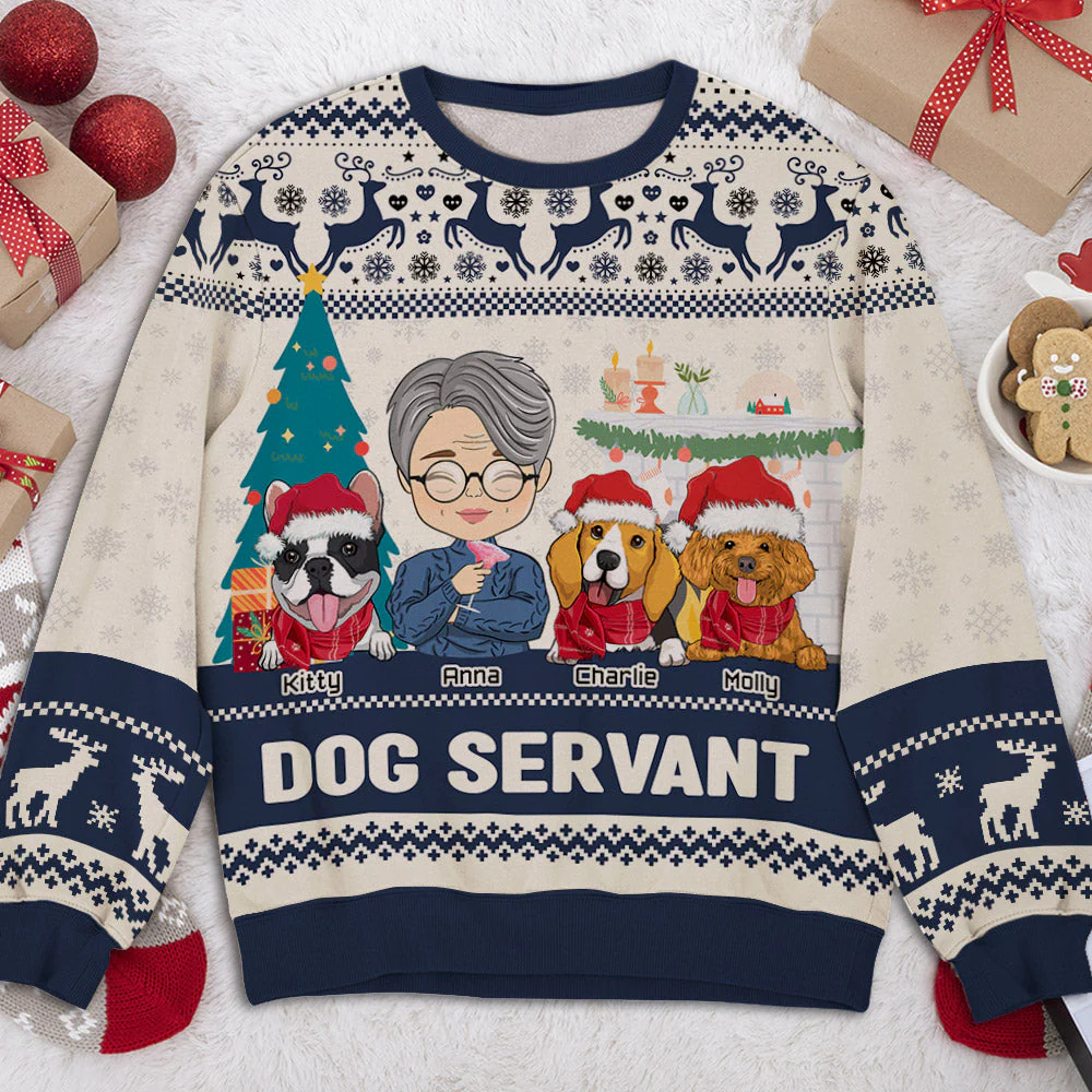Dog Pawlidays - Personalized Custom All-Over-Print Sweatshirt - Image 3