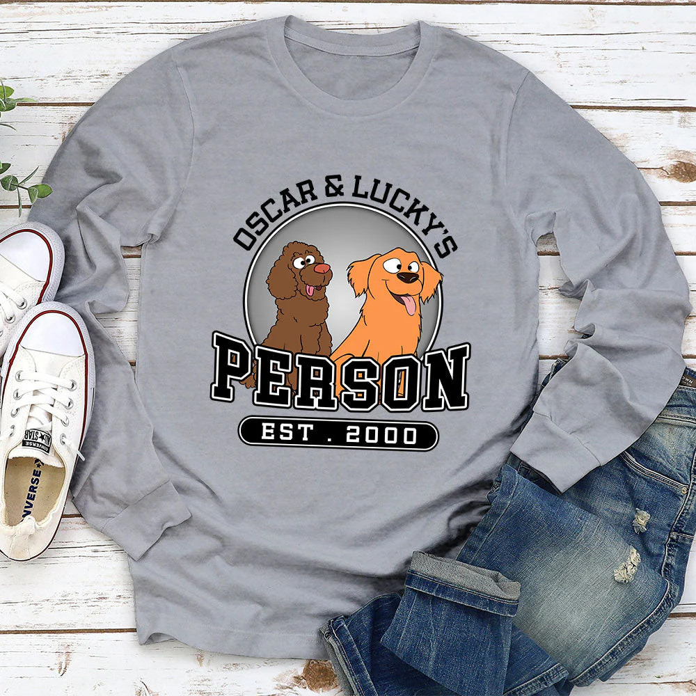 Dog Person - Personalized Custom Long Sleeve T-shirt - Image 2