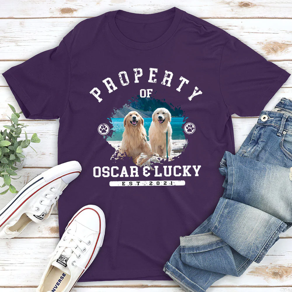 Dog Property Photo - Personalized Custom Unisex T-shirt - Image 3