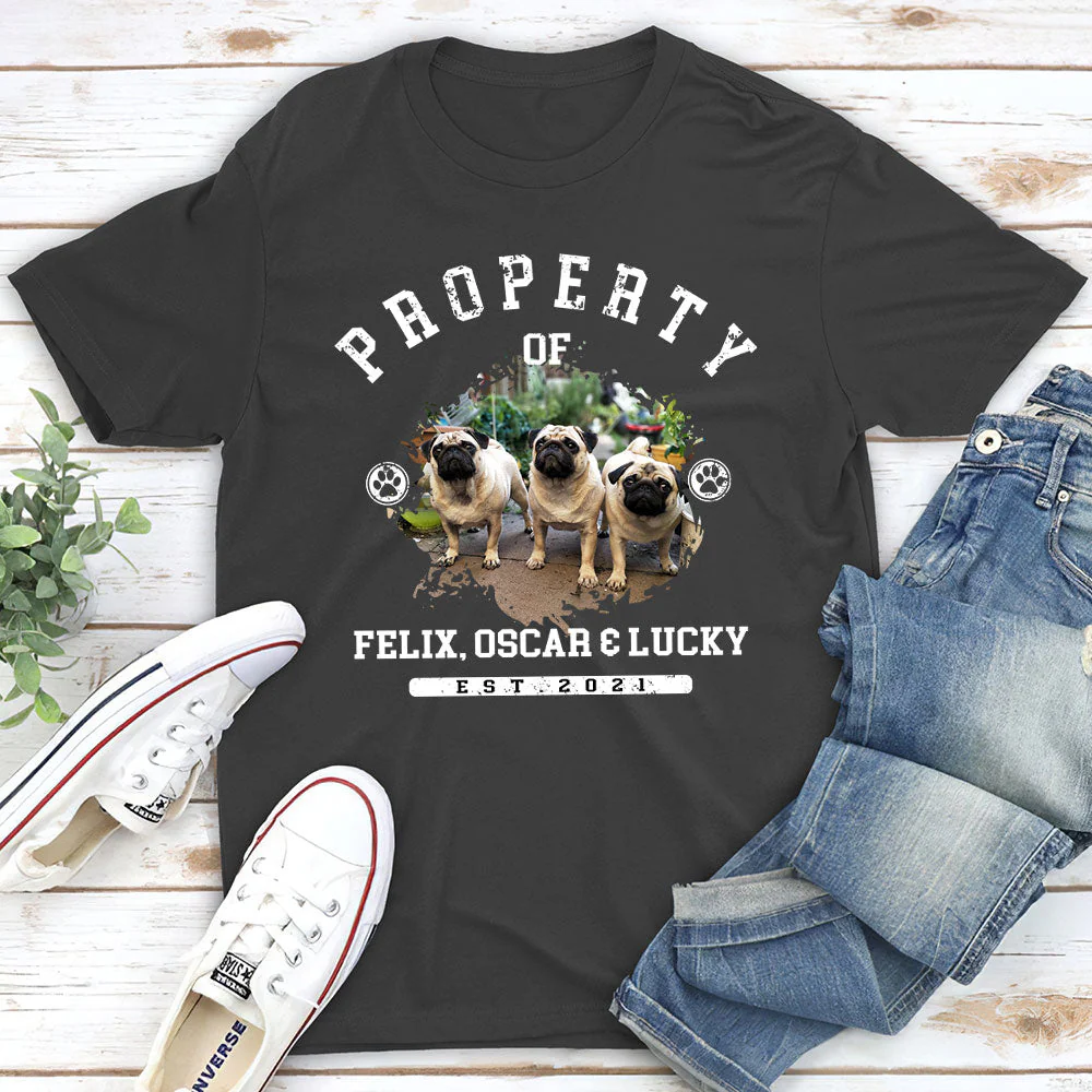 Dog Property Photo - Personalized Custom Unisex T-shirt - Image 4